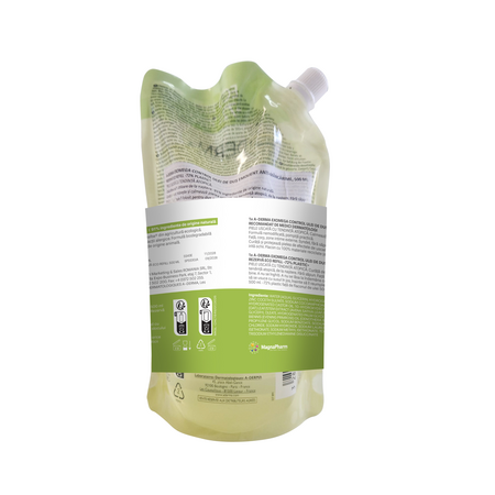 Pachet Ulei de curatare emolient anti-mancarime + rezerva Exomega Control, 2x500 ml, A-Derma 811938