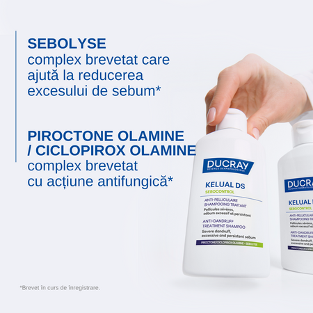 Sampon anti-matreata pentru scalp gras Kelual DS Sebocontrol, 100 ml, Ducray 811963