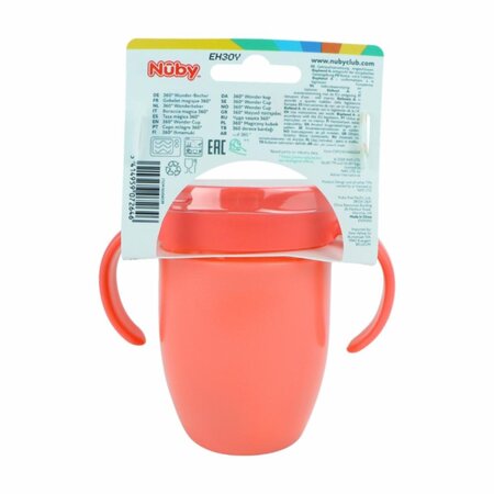 Pahar 360° cu manere Wonder Cup, Diverse culori, 6 luni+, 1 buc,150 ml, Nuby 812097