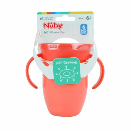 Pahar 360° cu manere Wonder Cup, Diverse culori, 6 luni+, 1 buc,150 ml, Nuby 812099