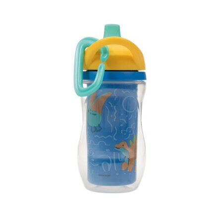 Pahar izoterm cu pereti dubli si carabina, Diverse culori, 6 luni+, 1 buc, 260 ml, Nuby 812129