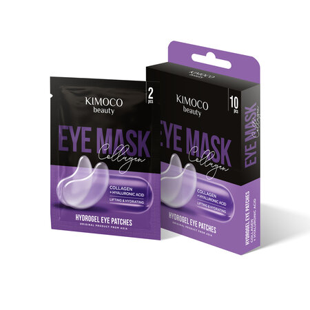 Patchuri pentru ochi cu colagen si acid hialuronic Beauty, 10 bucati, Kimoco 812155