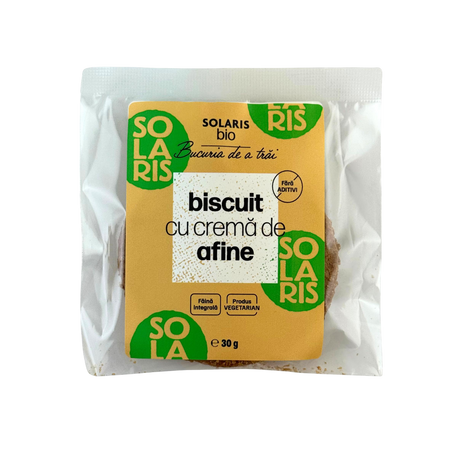 Biscuit Bio cu crema de afine, 30 g, Solaris