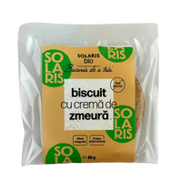 Biscuit Bio cu crema de zmeura, 30 g, Solaris