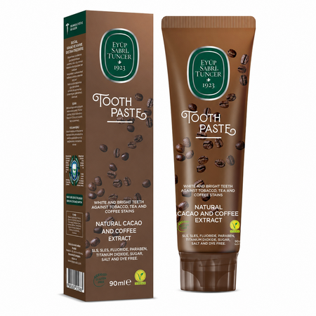 Pasta de dinti cu extract natural din Cacao si Cafea, 90 ml, Eyup
