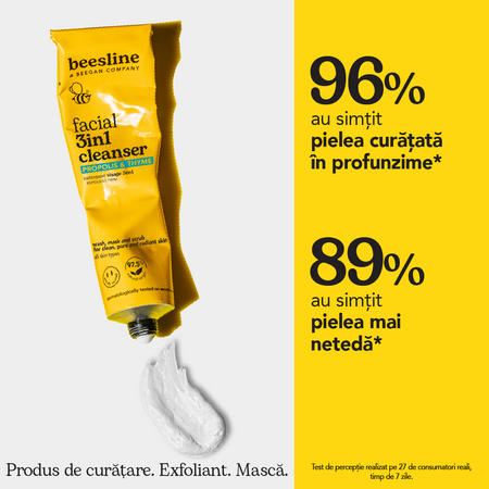 Demachiant facial 3 in 1, Propolis si Cimbru, 150 ml, Beesline 812599