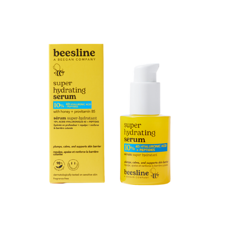 Ser facial super hidratant cu 10% Acid Hialuronic 4D si Peptide, 30 ml, Beesline