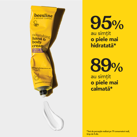 Crema nutritiva pentru maini si corp cu, Miere si Lavanda organica, 100 ml, Beesline 812635