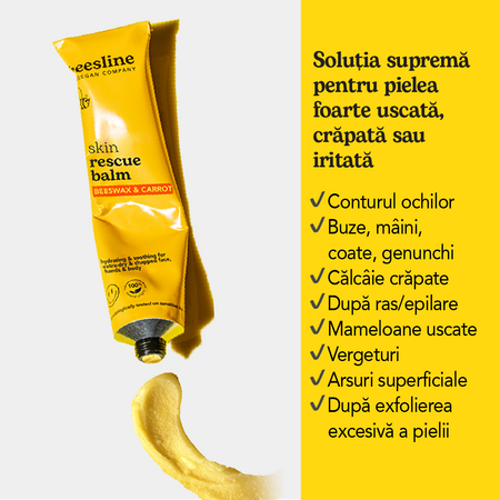 Balsam reparator pentru piele cu Ceara de albine si Morcov Skin Rescue, 100 ml, Beesline 812645