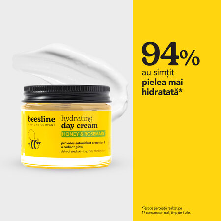 Crema de zi hidratanta, Miere si Rozmarin, 50 ml, Beesline 812664