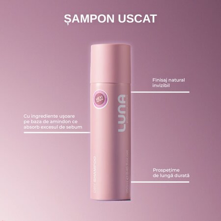 Sampon uscat pentru absorbtia sebumului si volum instant, 250 ml, Luna 812717