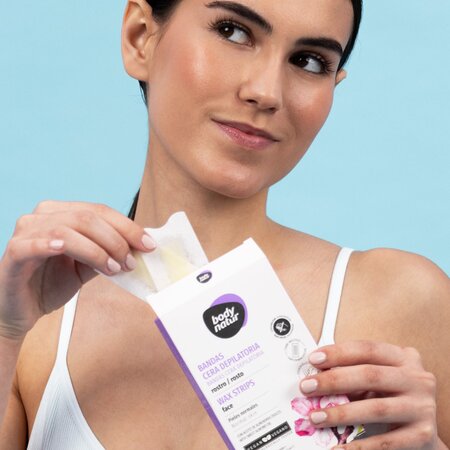 Benzi depilatoare pentru zona bikini si axila, extract de Orhidee, 12 bucati + 2 servetele, Body Natur 812856