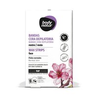 Benzi depilatoare pentru fata, Ulei de Migdale Dulci, 12 bucati + 2 servetele, Body Natur