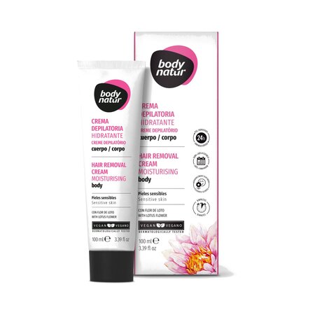 Crema depilatoare pentru piele sensibila, Floare de Lotus, 100 ml, Body Natur