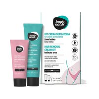 Kit depilare pentru zona intima feminina cu extract de Caise, 50 ml + 30 ml, Body Natur