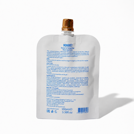 Sampon pentru par deteriorat si fara volum Travel, 100 ml, Monaret 812997