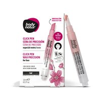 Ceara depilatoare faciala tip Click Pen cu extract de Floare de Cires, 3.6 ml + 20 benzi depilatoare, Body Natur