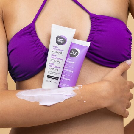 Crema decoloranta pentru par facial si corporal cu Ulei de Migdale Dulci, 2 x 50 ml, Body Natur 813139