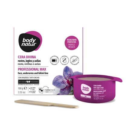 Ceara depilatoare pentru fata, bikini si axila, Orhidee, 100 g, Body Natur