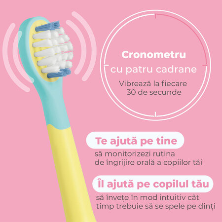 Periuta de dinti electrica sonica pentru copii SC 11, Seastar Pink, 3 ani+, Beurer 813583
