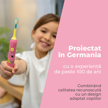 Periuta de dinti electrica sonica pentru copii SC 11, Seastar Pink, 3 ani+, Beurer 813585