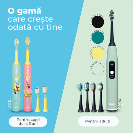 Periuta de dinti electrica sonica pentru copii SC 11, 3 ani+, Beurer 813576