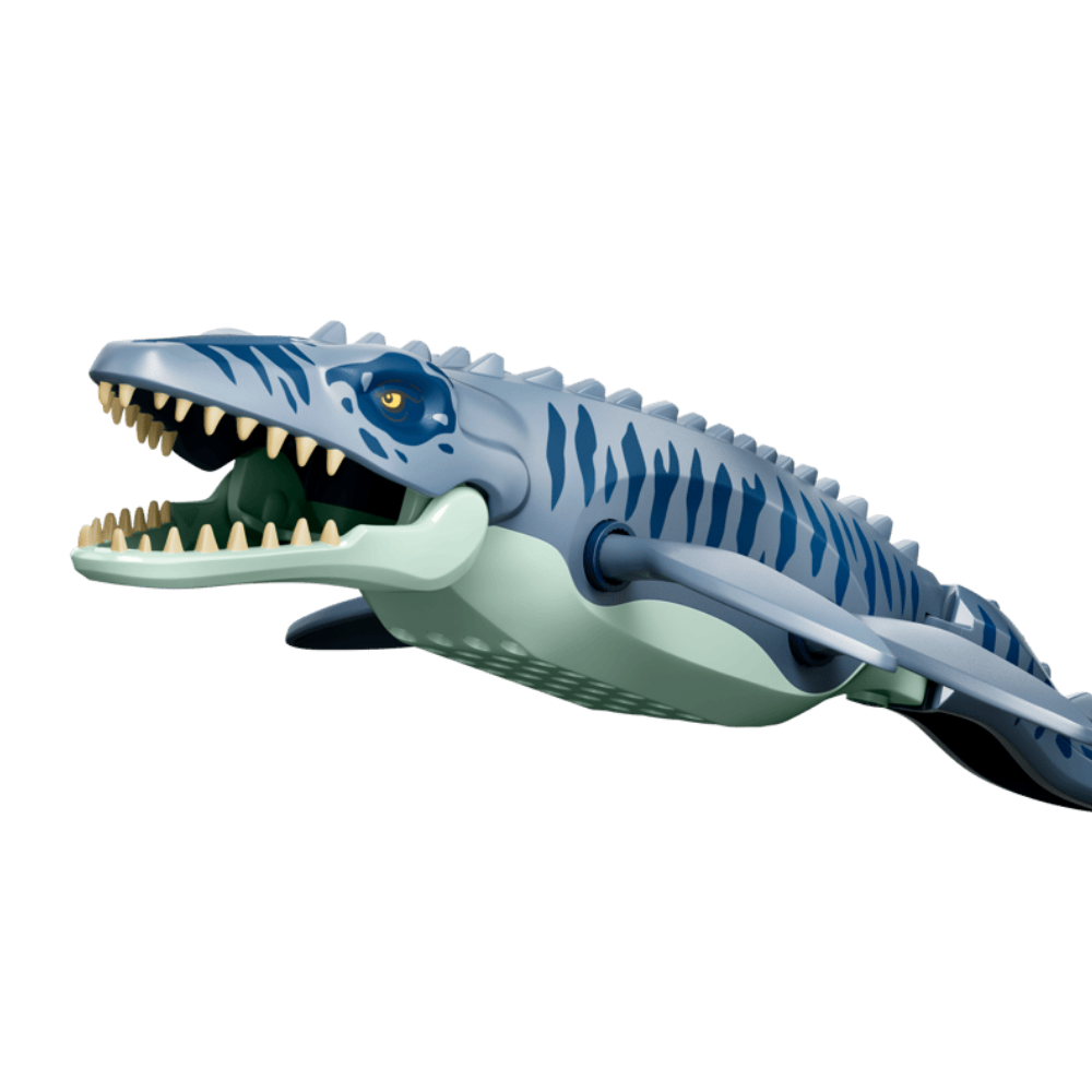 Mosasaurus LEGO cu falci și elemente mobile