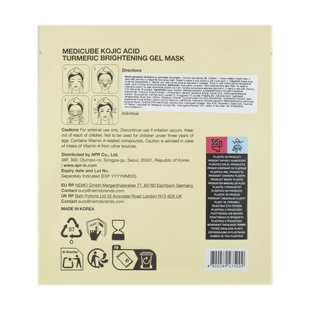 Masca cu Niacinamide, Acid Kojic si Turmeric, 28 g, Medicube 814006