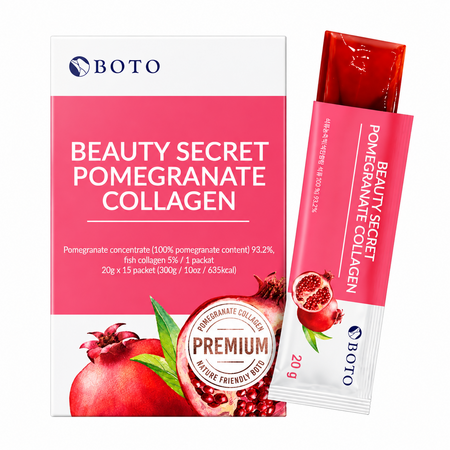 Colagen marin cu extract de rodie Beauty Secret Pomegranate Collagen, 15 plicuri x 20 g, Boto