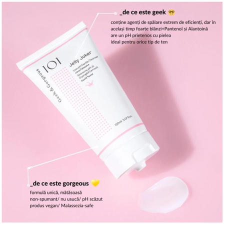 Cleanser delicat pe baza de apa pentru curatare faciala Jelly Joker, 150 ml, Geek & Gorgeous 631067