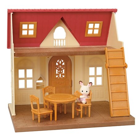 Casuta cu Acoperis Rosu si Figurina Iepuras, + 3 ani, Sylvanian Families 823849