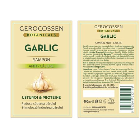 Sampon anti-cadere cu Usturoi si Proteine Botanicals, Garlic, 400 ml, Gerocossen 815230