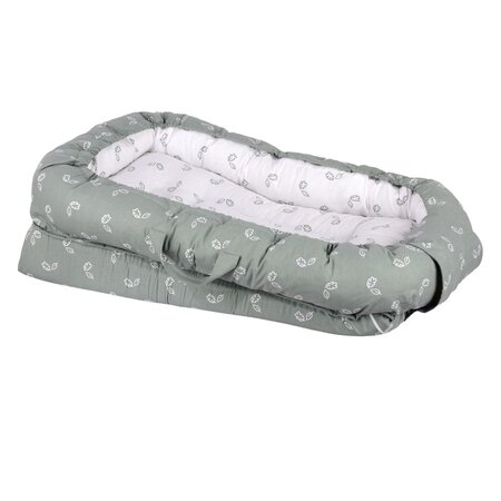 Co-sleeper Nest antiregurgitare, Tiny Leaves, 0-6 luni, Sevibebe 815393