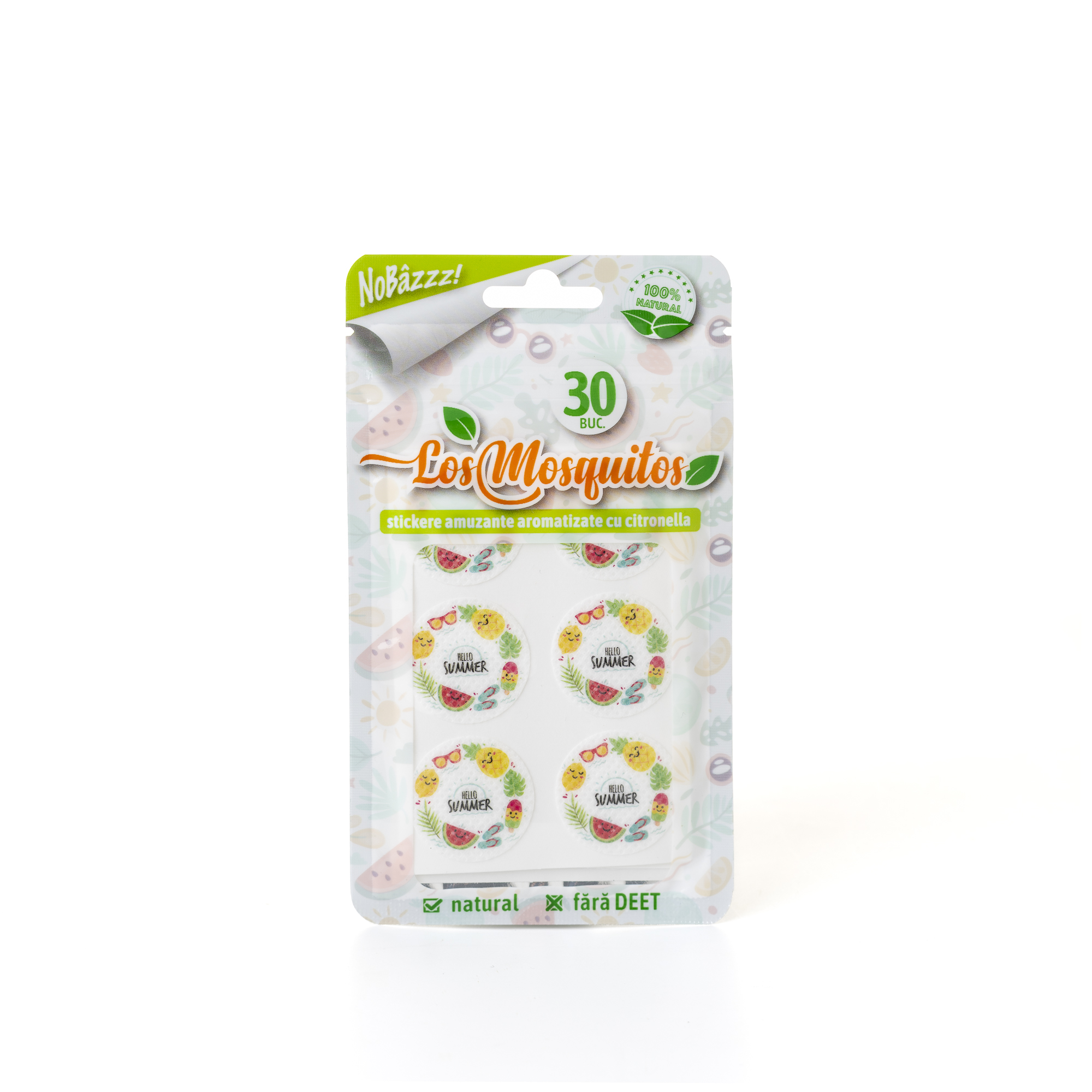 Stickere amuzante aromatizate cu citronella, 30 bucati, Los Mosquitos