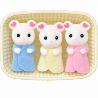 Figurine soriceii Marshmallow Tripleti, Sylvanian Families