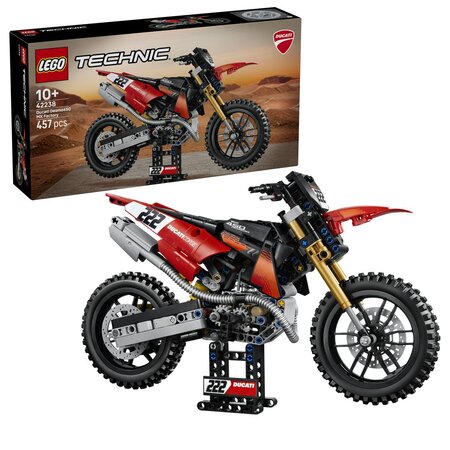 Motocicleta Ducati Desmo450 MX, versiunea de uzina, 42238, + 10 ani, 457 piese, Lego