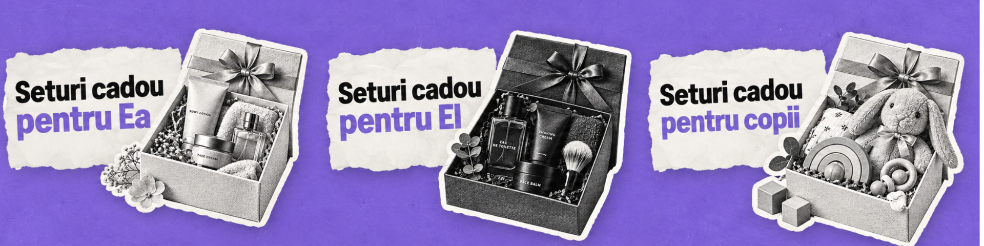 Seturi cadou pentru ea, pentru el și pentru copii