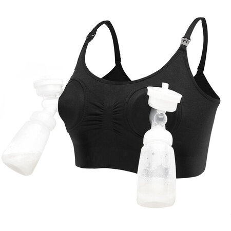 Sutien 2 in1 - Alaptare si sustinere pompa san, Negru, Bufnitel