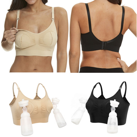 Sutien 2 in 1 pentru alaptare si sustinere pompa san, Marime XXL, Negru, Bufnitel 815579