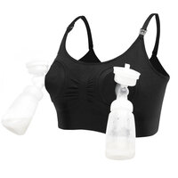 Sutien 2 in1 - Alaptare si sustinere pompa san, Marime XXL, Negru, Bufnitel