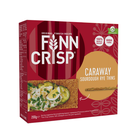 Paine crocanta subtire cu chimen, 200 g, Finn Crisp