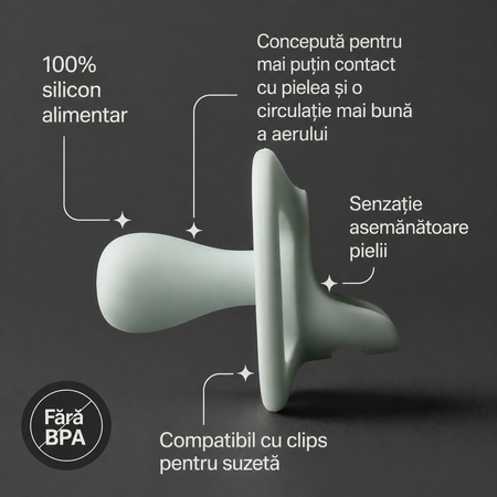 Suzete cu tetina simetrica UltraLight, Bej, 6-18 luni, 2 bucati, Tommee Tippee 815850
