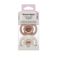 Suzete cu tetina simetrica UltraLight, Bej, 6-18 luni, 2 bucati, Tommee Tippee