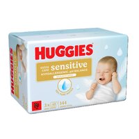 Servetele umede Extra Care Sensitive, 3 x 48 bucati, Huggies