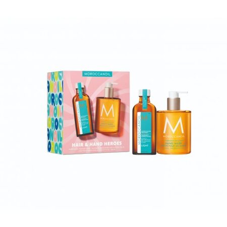 Set pentru ingrijirea parului si mainilor Summer Treatment Light + Hand Wash, 100 ml + 360 ml, Moroccanoil