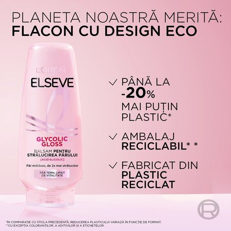 Balsam pentru stralucirea parului Glycolic Gloss, 200 ml, Elseve 815964