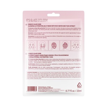 Masca gel hidratanta si iluminatoare Glass Skin, 23 ml, Kimoco 816118