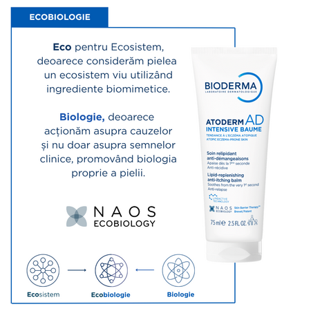 Balsam pentru piele foarte uscata pana la atopica Atoderm AD Intensive, 75 ml, Bioderma 816194