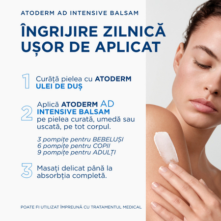 Balsam pentru piele foarte uscata pana la atopica Atoderm AD Intensive, 75 ml, Bioderma 816197