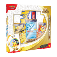 30th Poster Collection, 3 boostere, 3 carti promotionale si poster 30th Anniversary, 6 ani+, Pokemon TCG